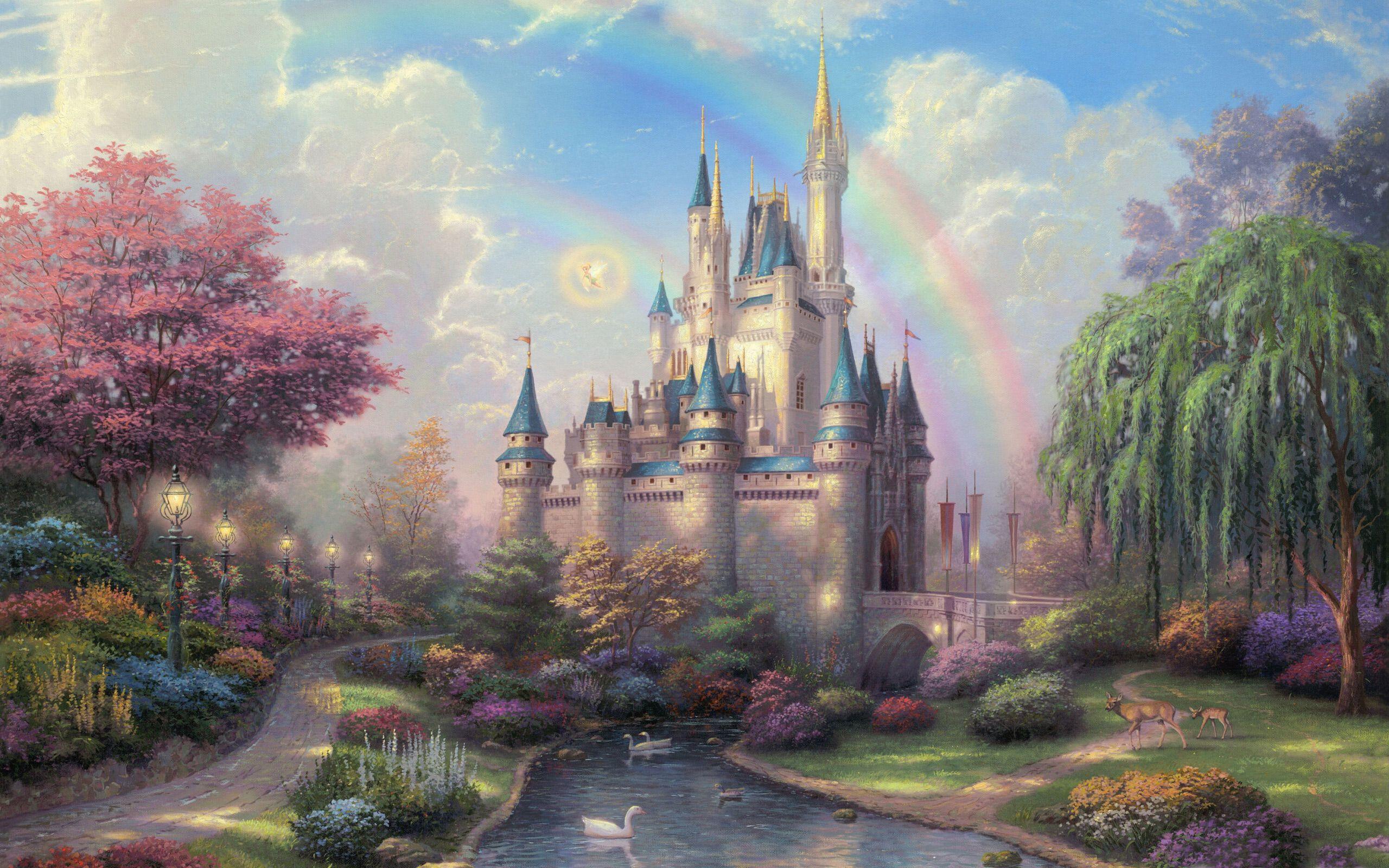 2560x1600 Free download Cinderella Castle Oil Painting computer desktop