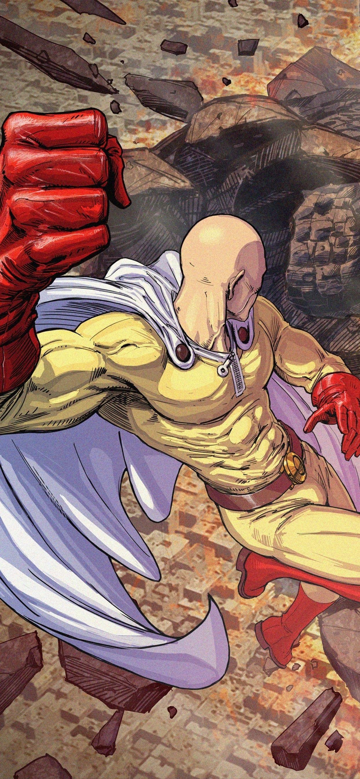 1242x2688 Saitama One Punch Man 4k iPhone XS MAX HD 4k Wallpaper