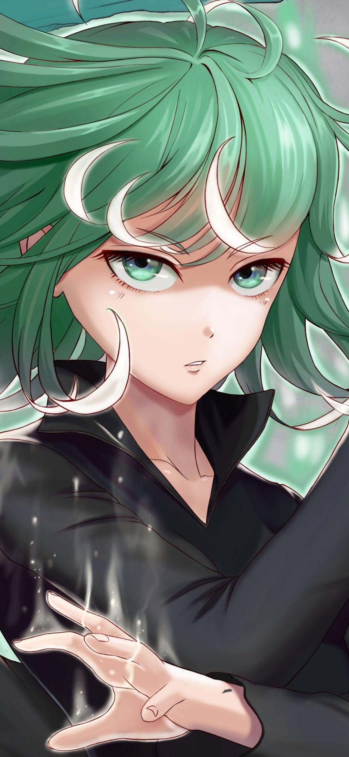 1125x2436 Download 1125x2436 wallpaper green hair, tatsumaki, one punch man