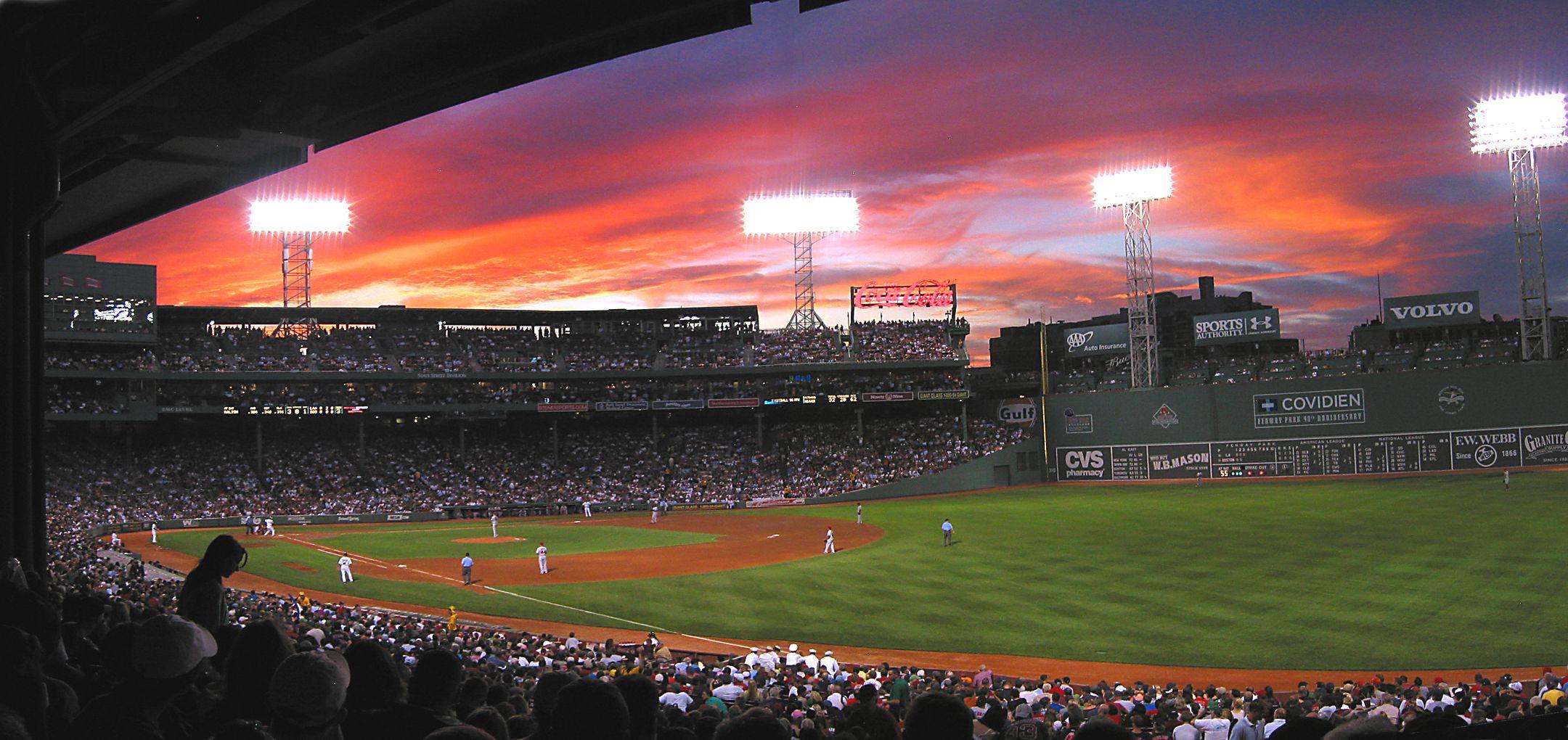 fenway park at night wallpaper