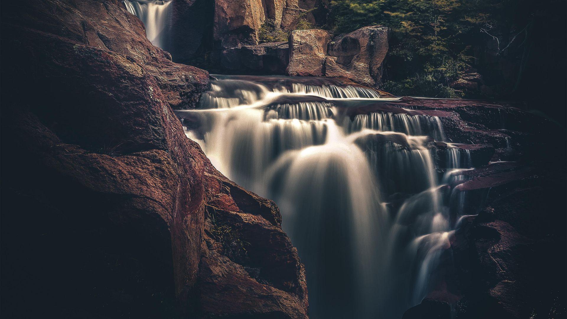 1920x1080 Download 1920x1080 wallpaper waterfall, rocks, creek, water stream