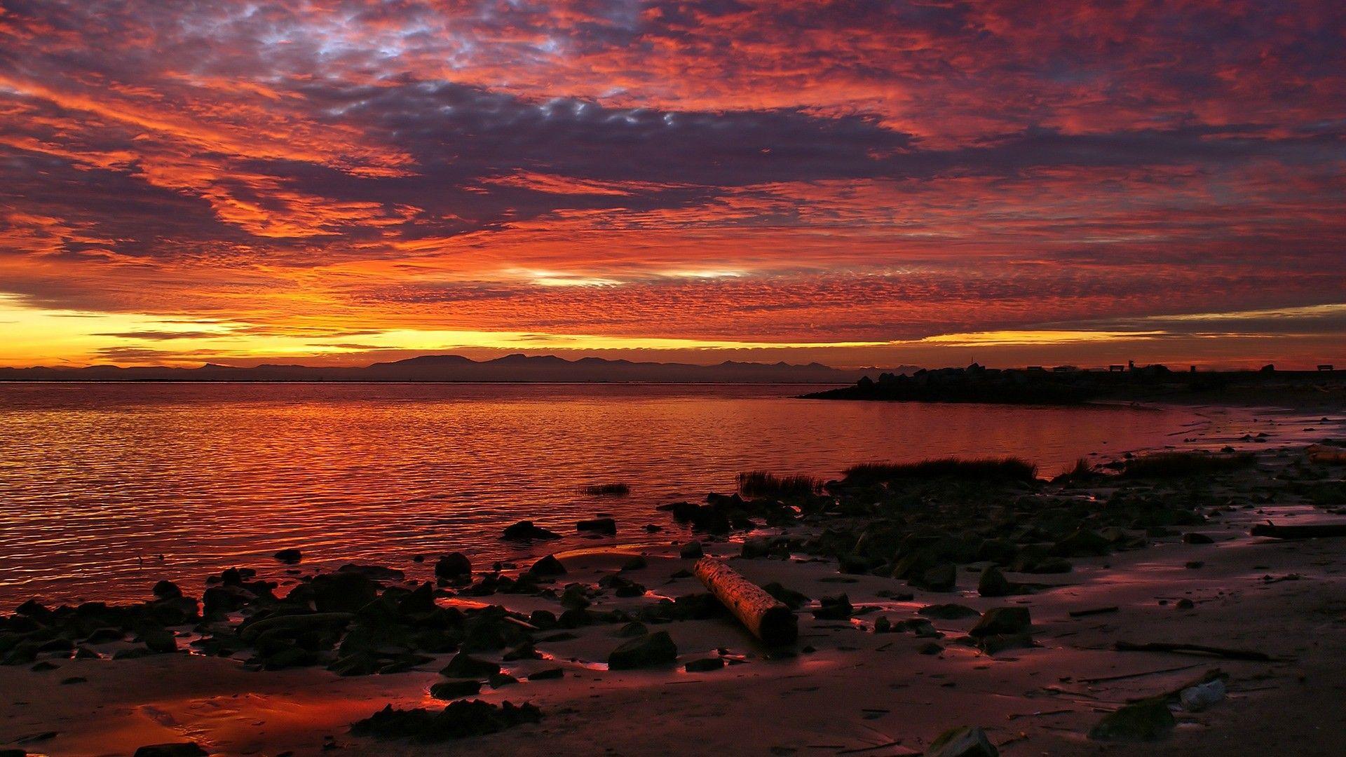 1920x1080 Winter Sunset Wallpaper