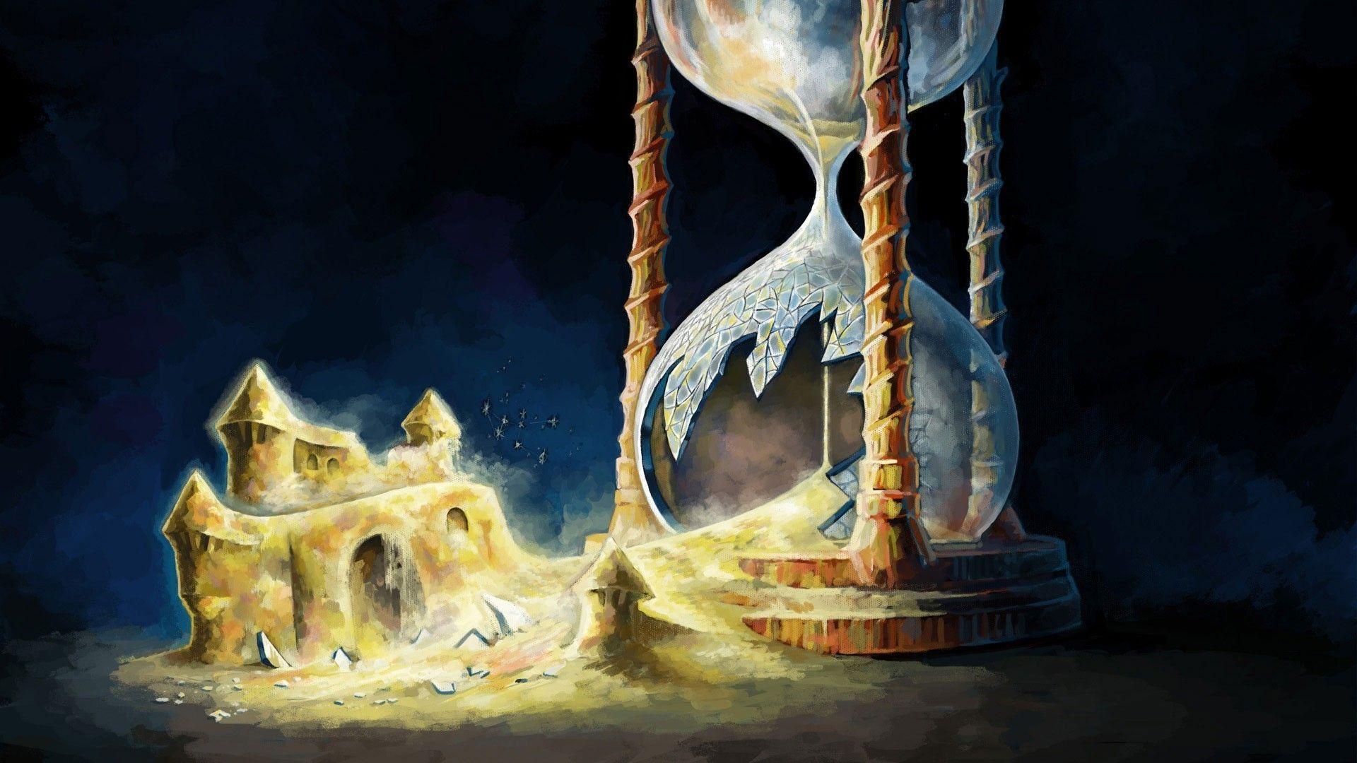 1920x1080 Free download Artwork castles hourglass sand wallpaper 1920x1080