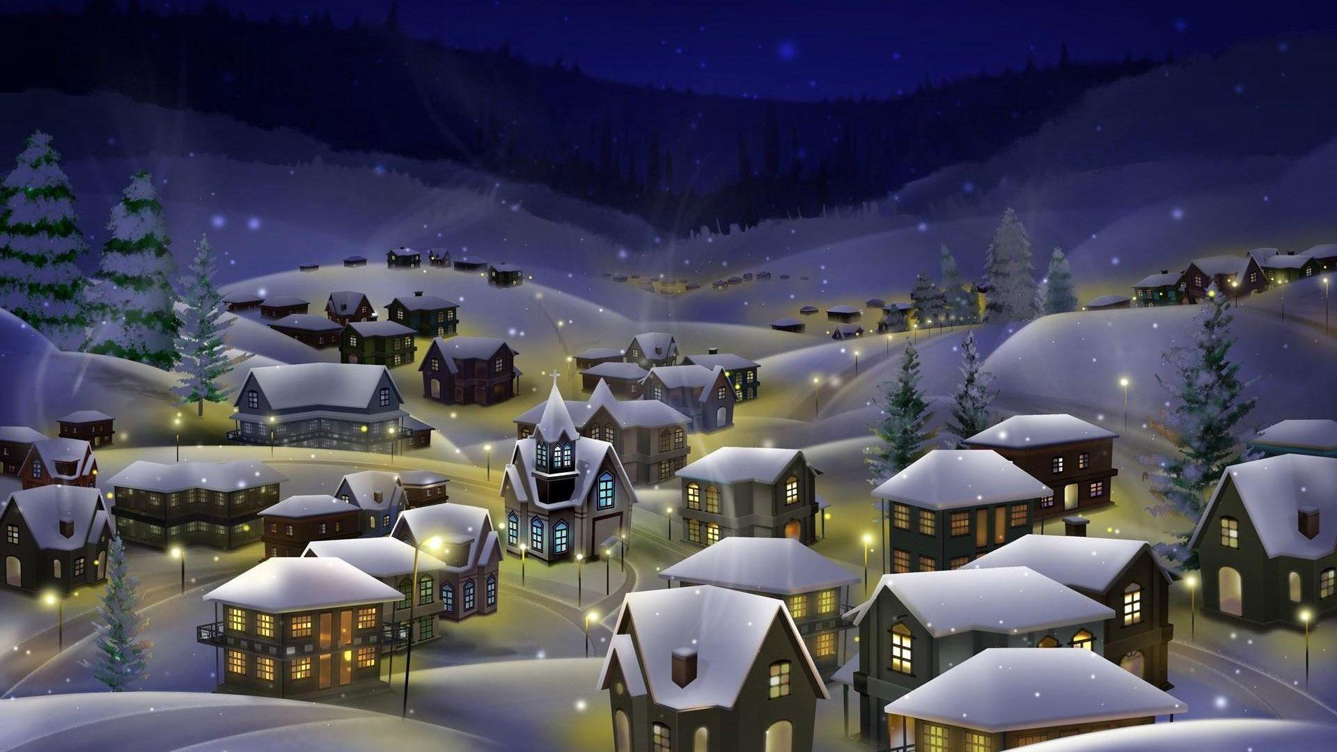 Snowy Christmas Night Wallpapers Top Free Snowy Christmas Night