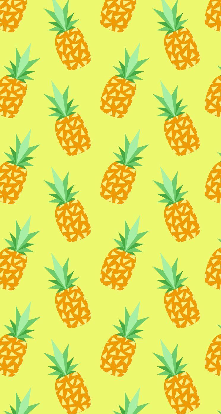 744x1392 iPhone Wallpaper. Pineapple, Ananas, Fruit, Plant, Yellow, Pattern