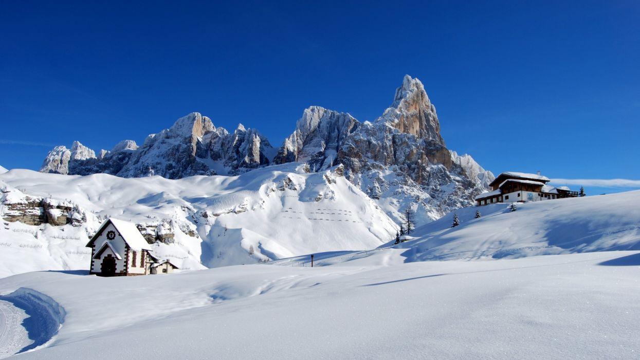 1245x700 Winter Dolomites Wallpaper