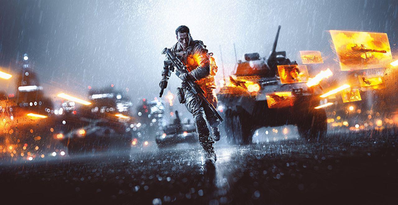 1280x659 Picture Battlefield 4 APC Soldiers Running Rain vdeo game