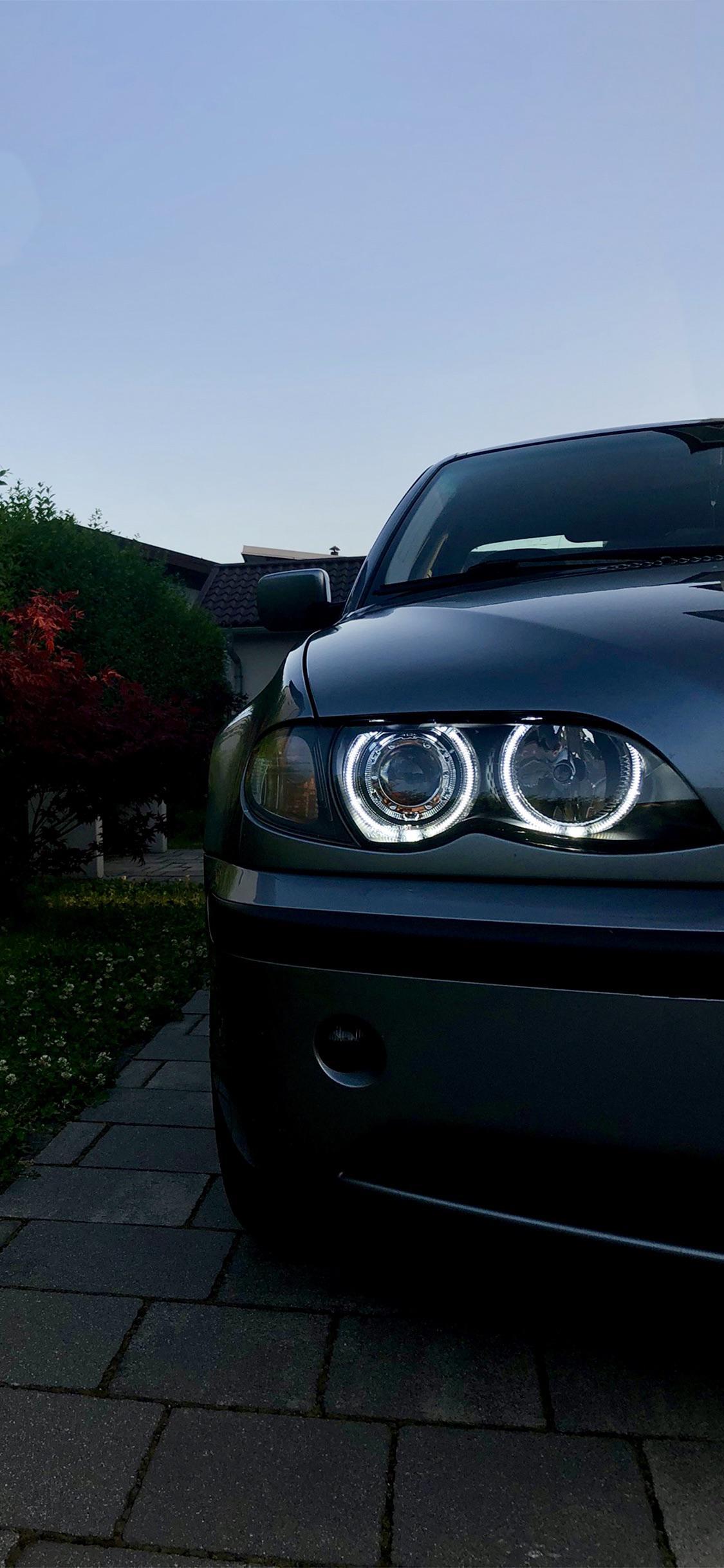1125x2436 Just a phone wallpaper that i shot of my E46. Got the angel eyes fitted today :D: BMW