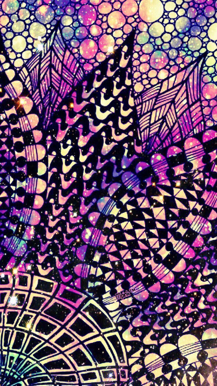 750x1334 Wallpaper Tribal Aztec Pink