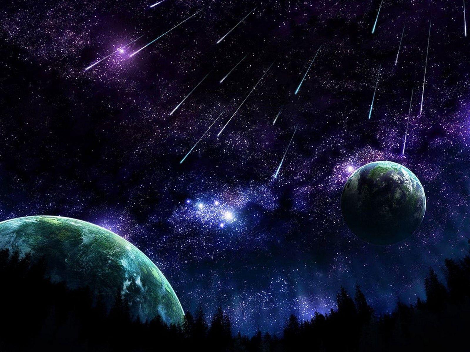 1600x1200 cosmos universe wallpaper. meteor shower, cosmos, planet, space