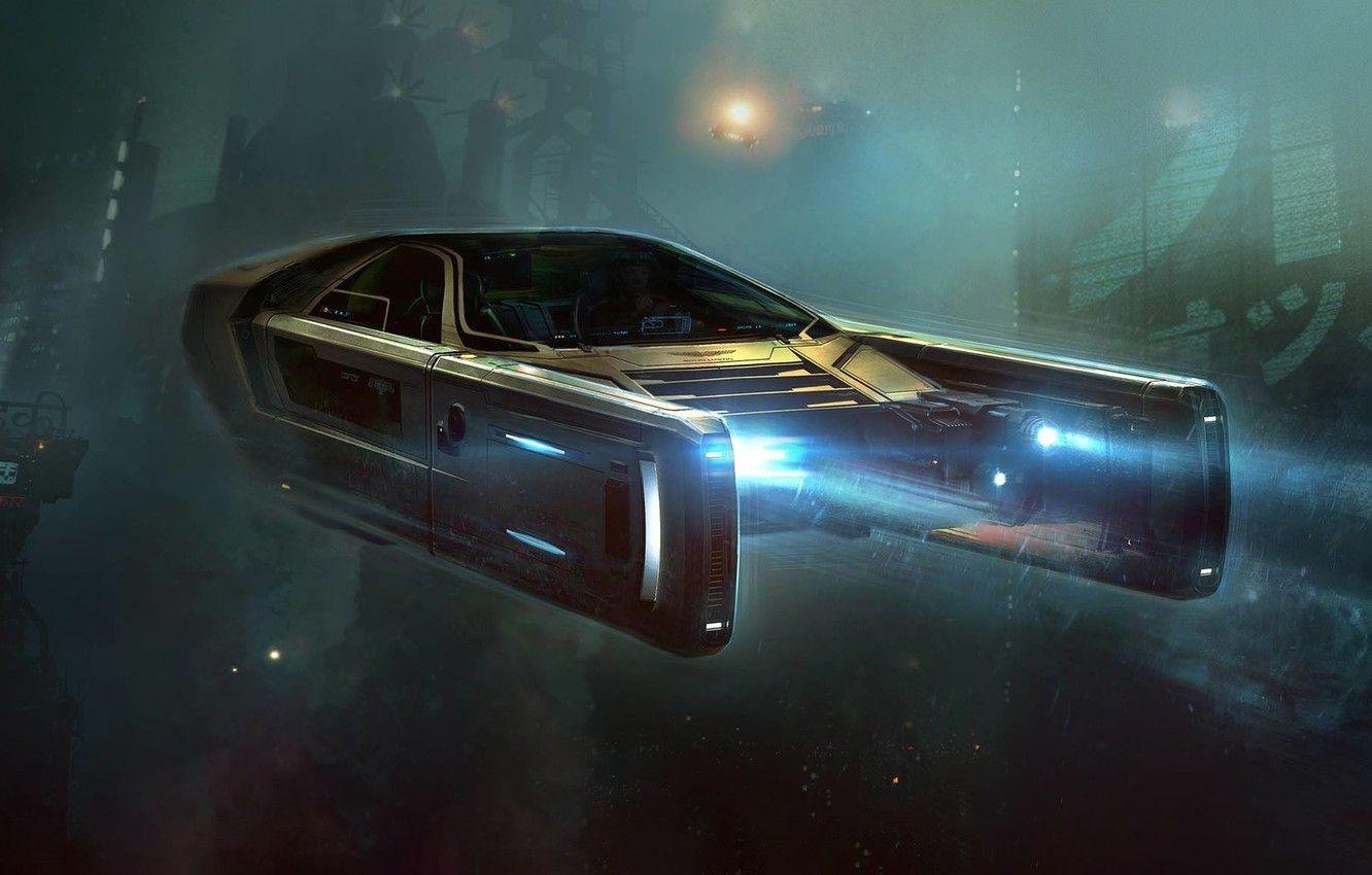 1332x850 Wallpaper Auto, Night, Figure, Machine, Police, Light, Rain, Movie