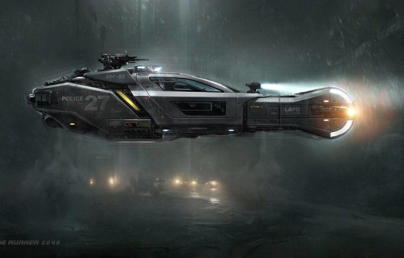 1332x850 Wallpaper Auto, Night, Figure, Machine, Police, Rain, Movie, Art