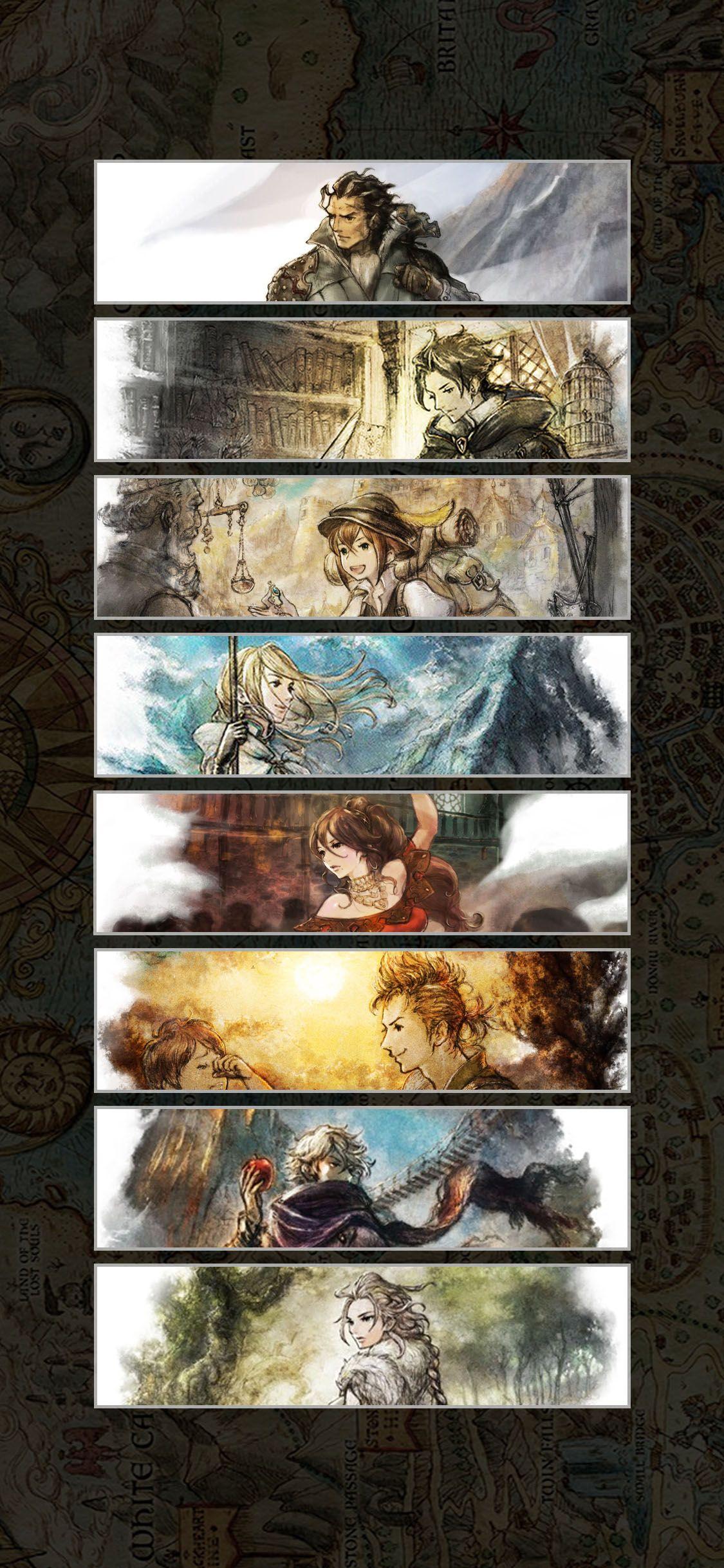 Did a simple edit to make my favourite official art fit the dimensions of  my phone wallpaper thought you guys m  Octopath traveler Traveler  wallpaper Phone art