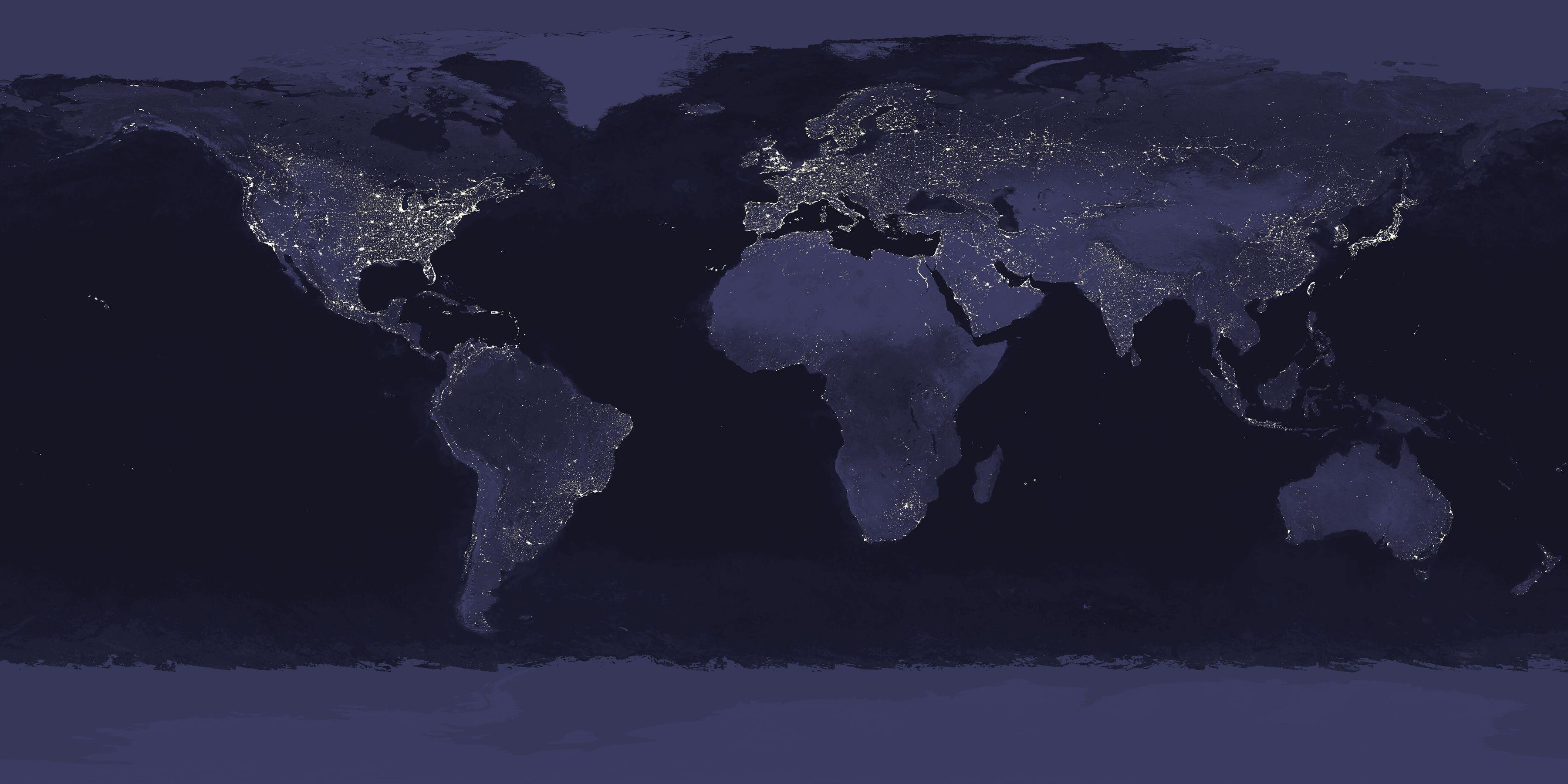 3600x1800 Earth At Night Wallpaperx1800