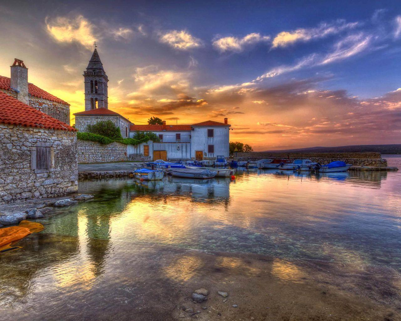 1280x1024 Nerezine Mali Losinj Croatia Sunset Landscape Photography 4k Ultra