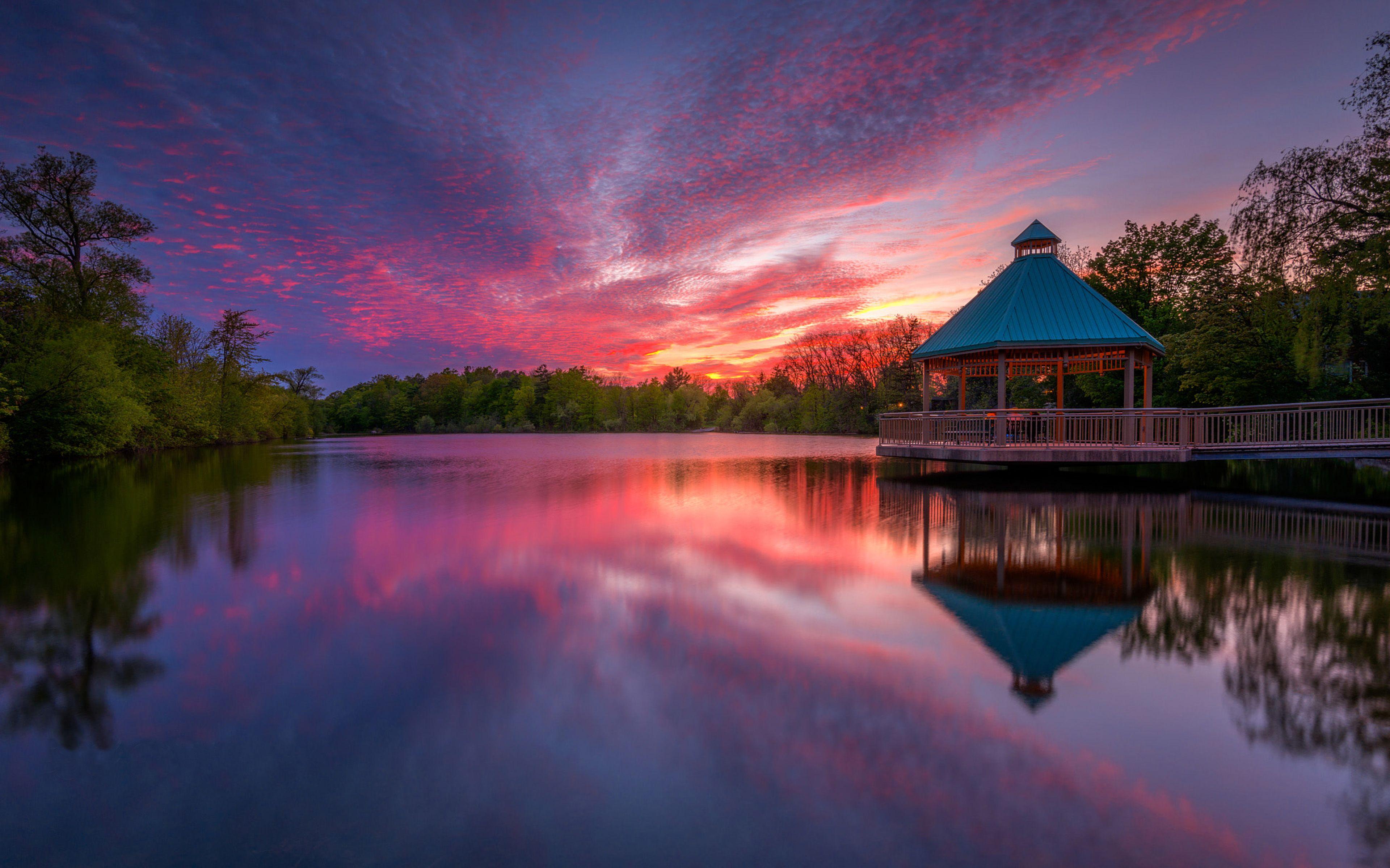 3840x2400 Centennial Park In Milton Ontario Canada Landscape Nature Sunset