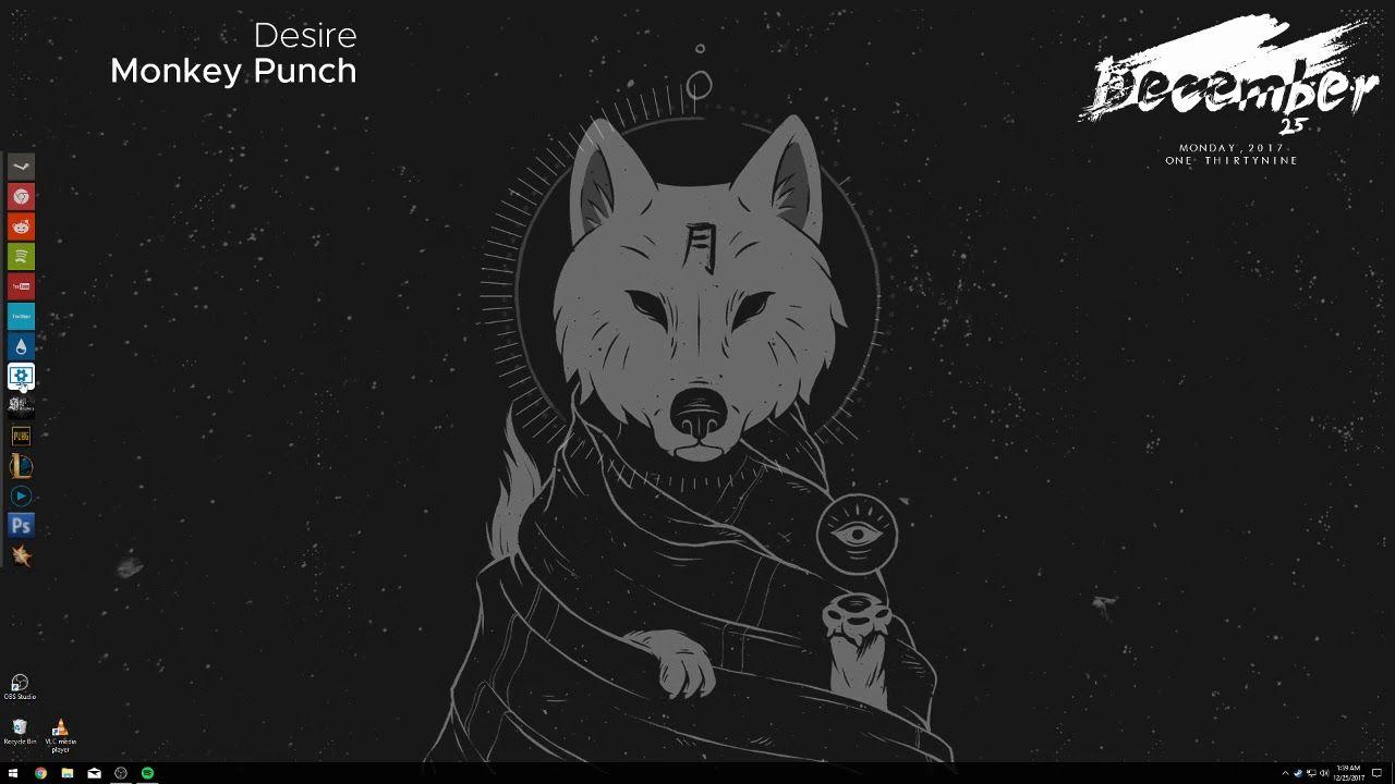 1280x720 Wise wolf rainmeter + wallpaper engine clean setup