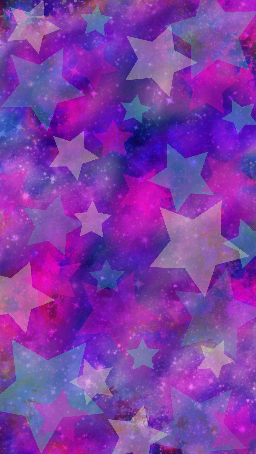 1080x1917 Colorful Cosmic Stars, made by me #purple #sparkly #wallpaper
