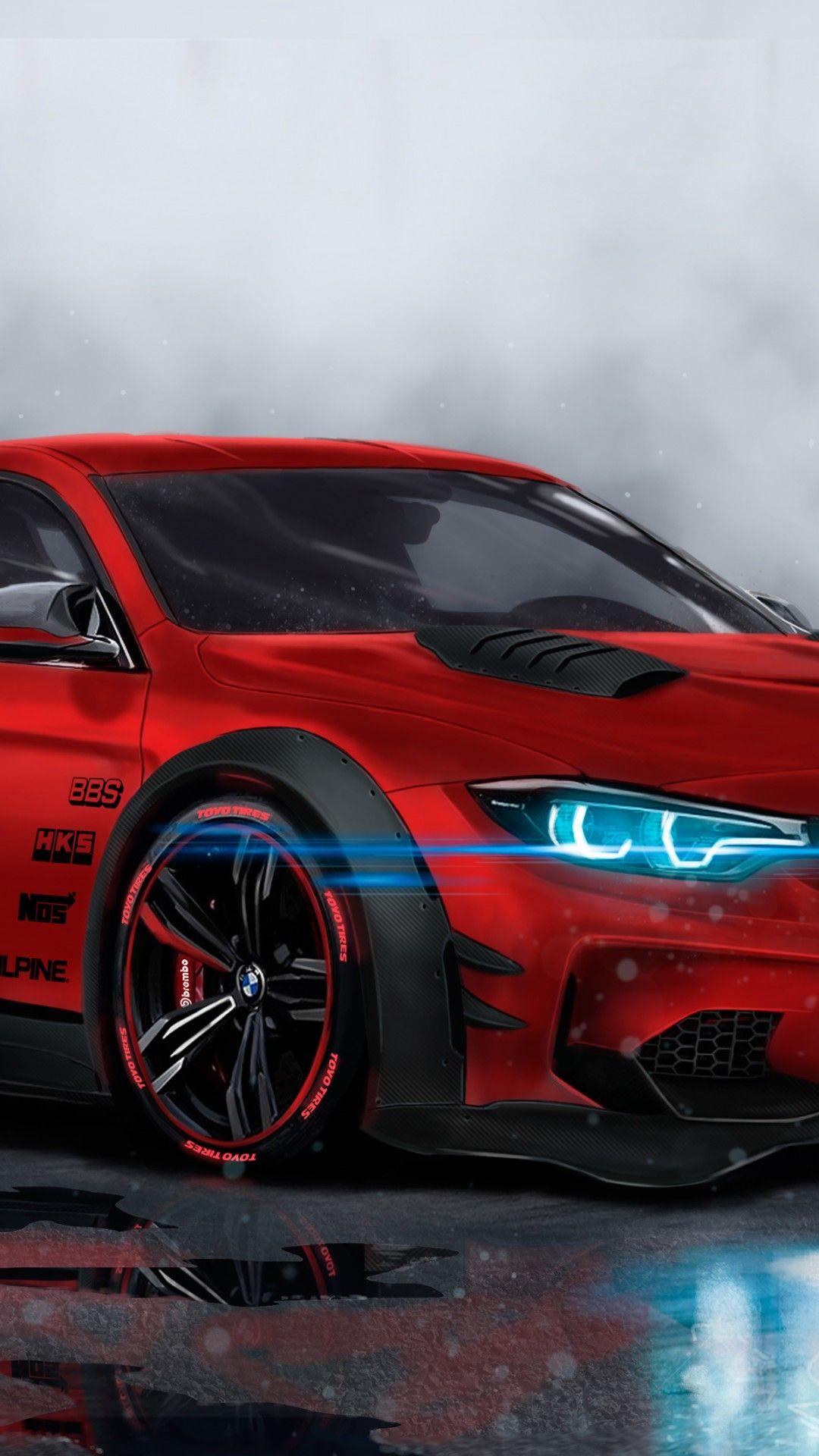 1080x1920 Wallpaper BMW M Custom, CGI, Neon, Sport car, HD, 4K, Automotive