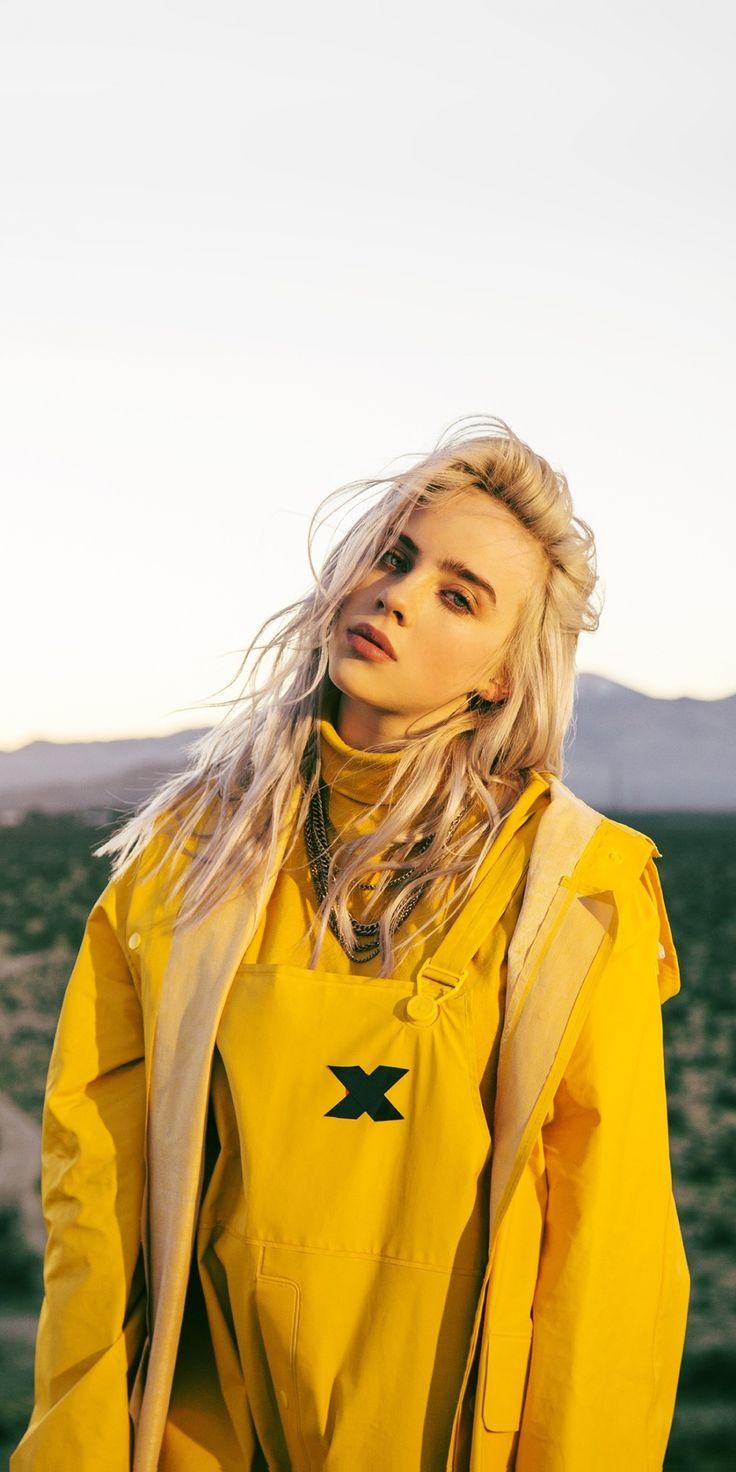 736x1472 amazing wallpaper Celebrity, yellow jacket, Billie Eilish