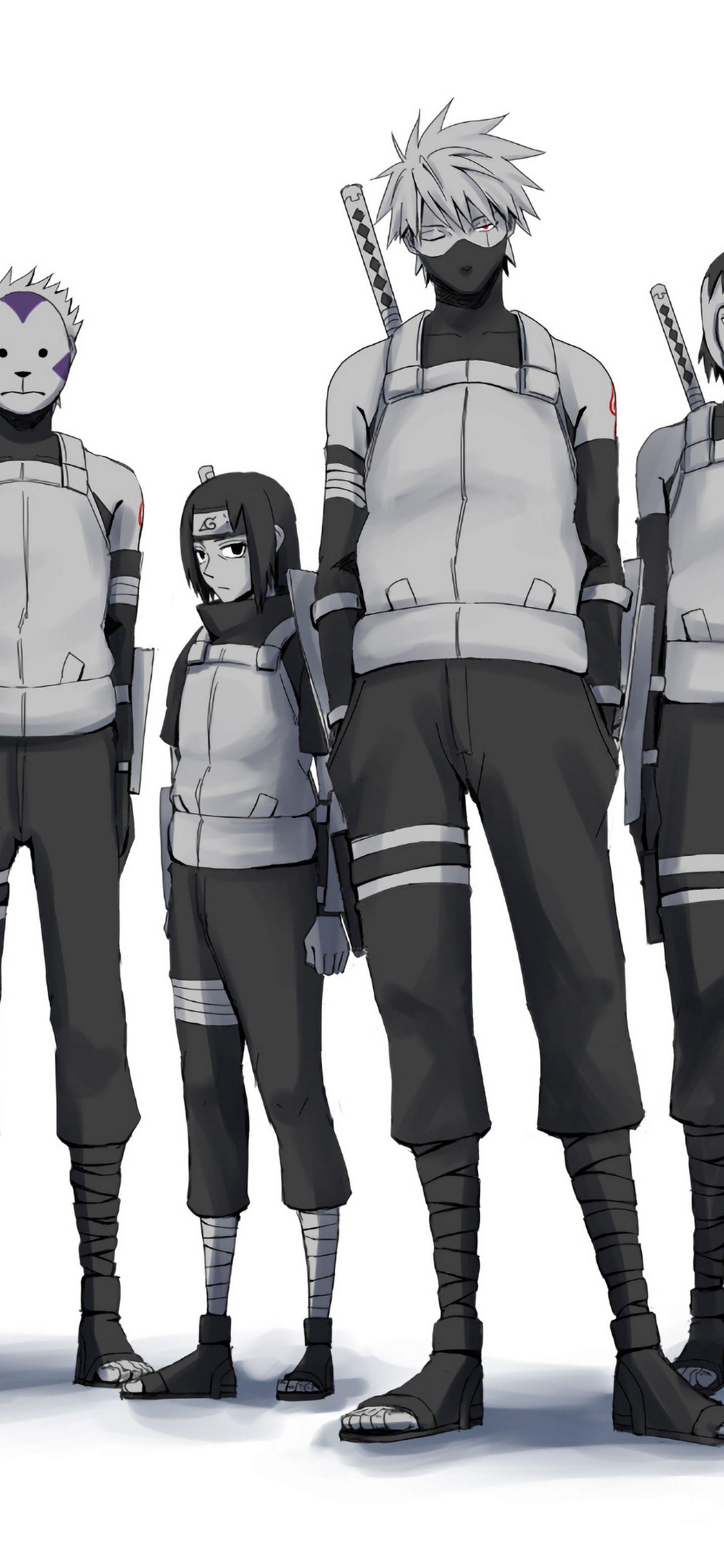 1440x3120 Anbu Squad Kakashi Itachi Yamato 4K Wallpaper