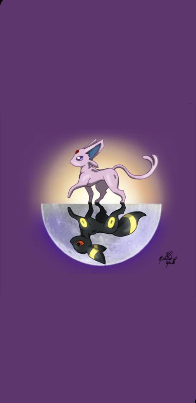 623x1280 Espeon and Umbreon wallpaper
