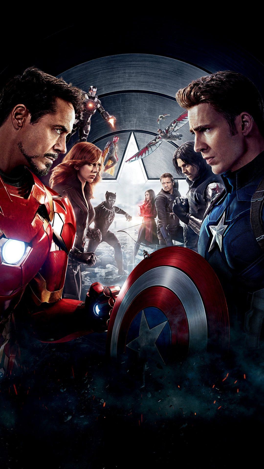 1080x1920 Captain America Civil War 8K Wallpaper in jpg format for free