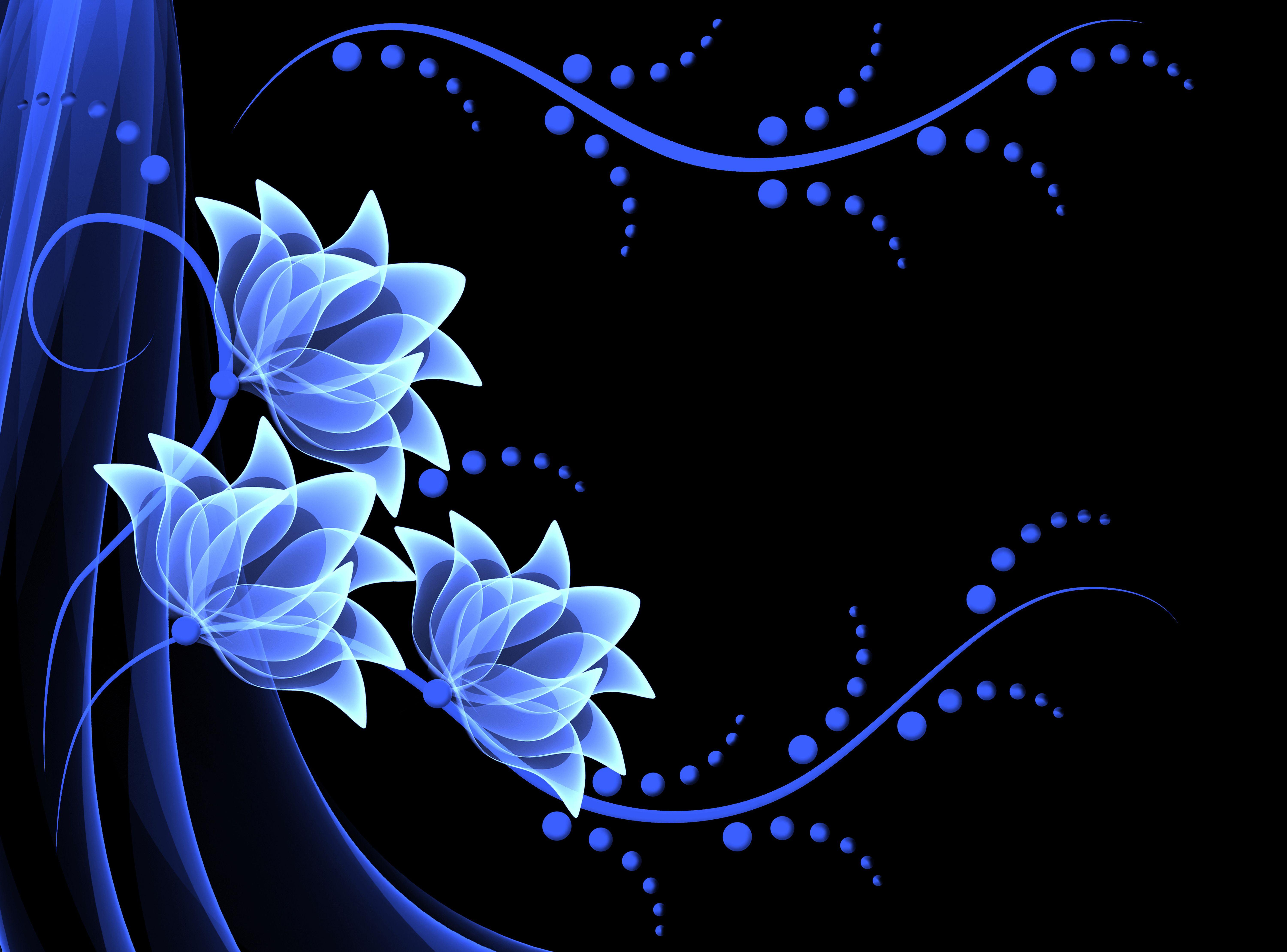 6000x4440 Download wallpaper flowers, vector, flowers, background, neon