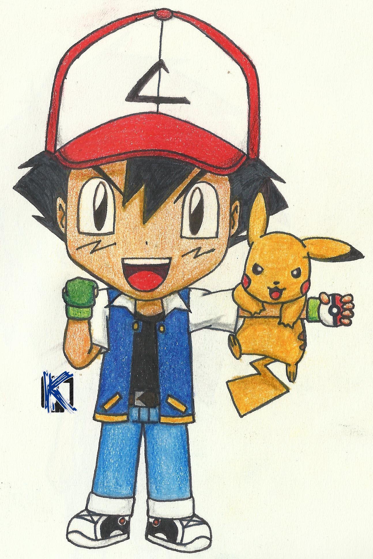 1294x1937 Chibi Ish Ash And Pikachu