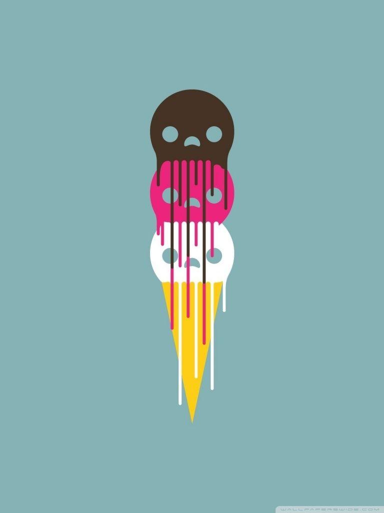 768x1024 Ice Cream Skulls Ultra HD Desktop Background Wallpaper for 4K UHD