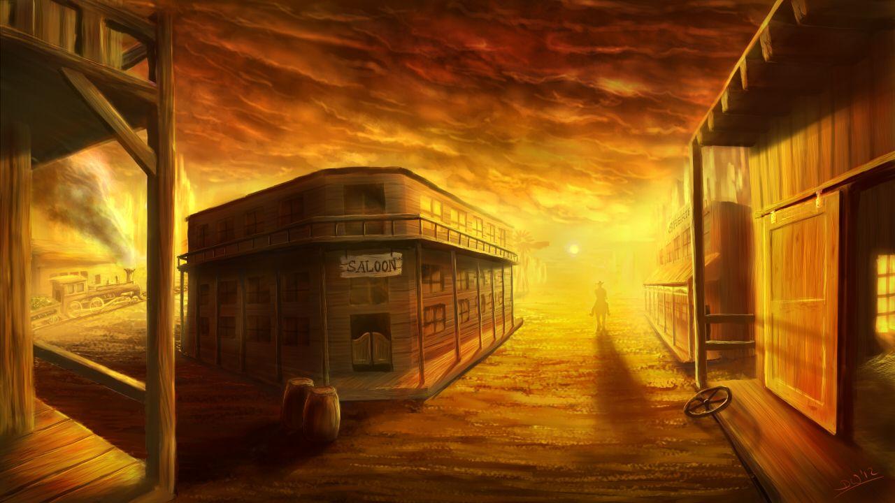 1280x720 Free download wild western town by danielwachter digital art