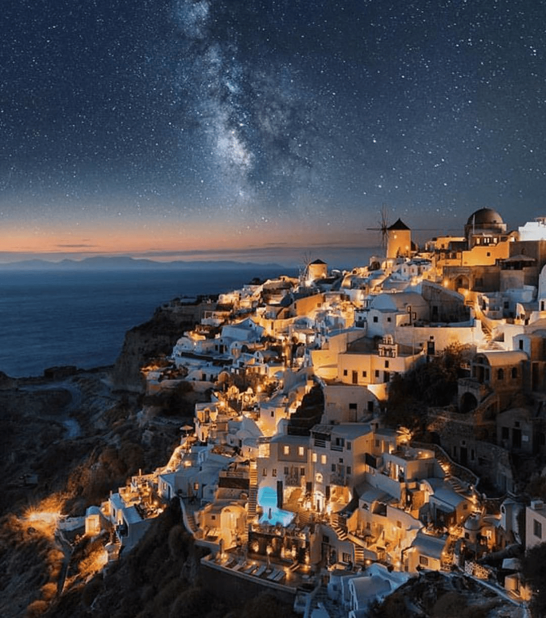 1080x1223 Breathtaking night perspective of Santorini. Hotels and resorts