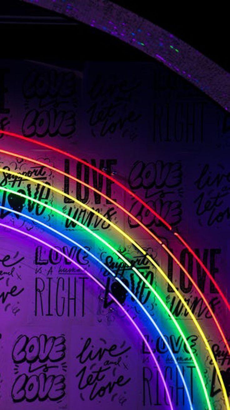 736x1309 Neon Rainbow Wallpaper Background for phones Apple iPhone 6 6S 7