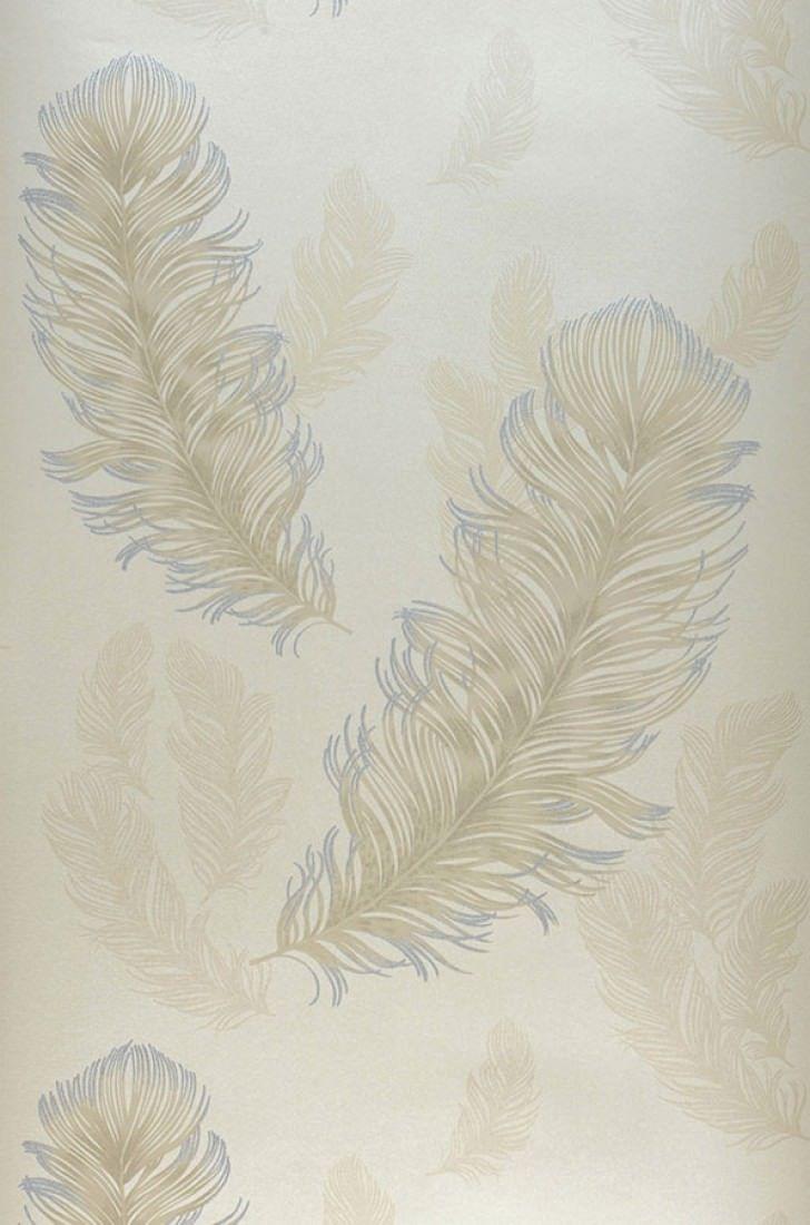 728x1100 Wallpaper Feather Rain Light ivory, Beige grey, Light beige