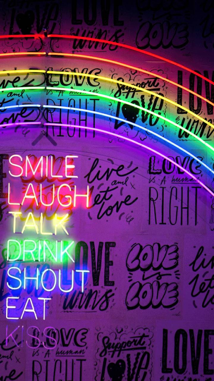 720x1280 Neon Rainbow Phone Wallpaper