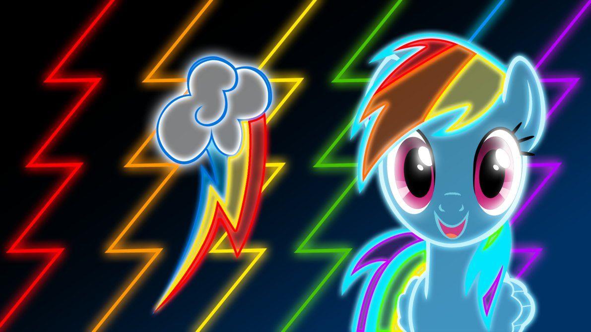 1191x670 Free download Neon Rainbow Dash Wallpaper