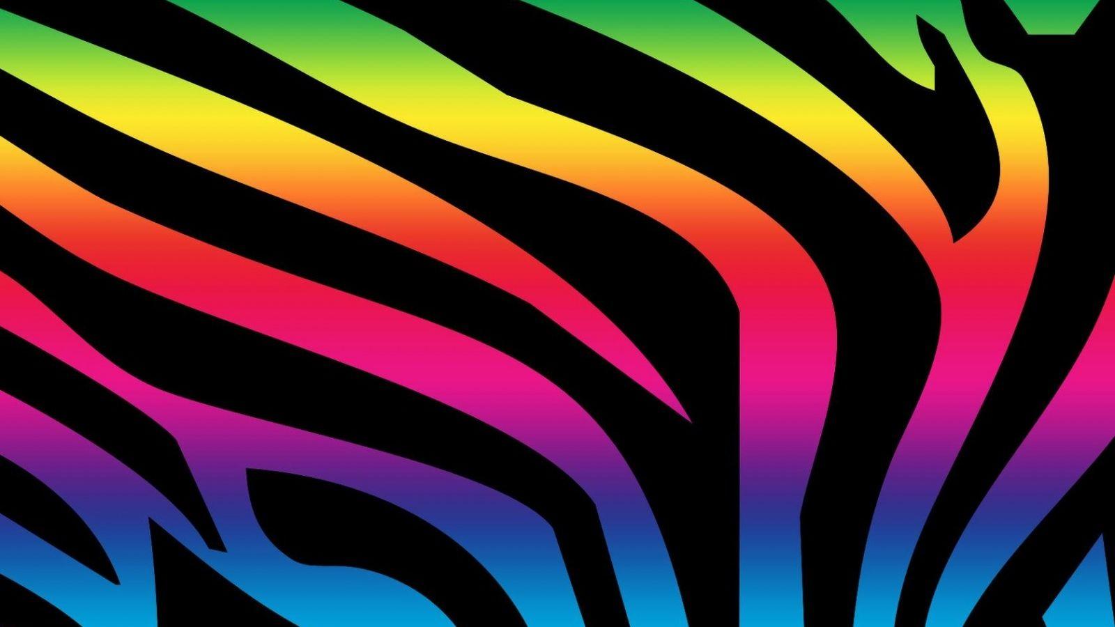 1600x900 Free download Neon Zebra Background Neon rainbow zebra print