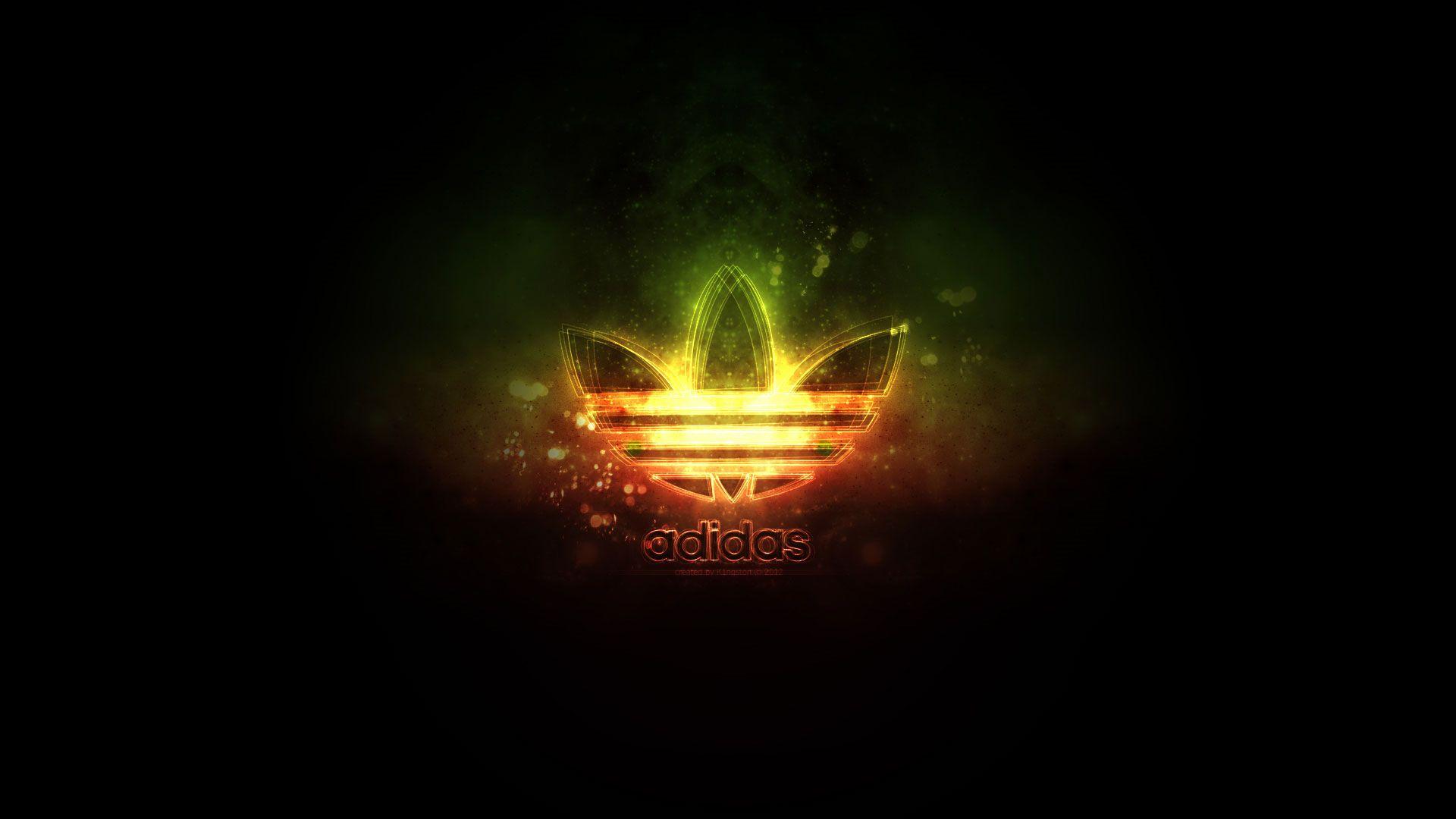 1920x1080 Free download Wallpaper Adidas Neon Lights Logo 1920x1080