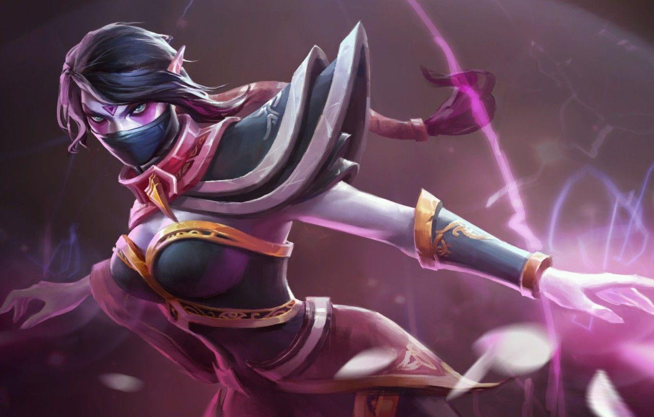 1332x850 Wallpaper look, girl, magic, art, Dota Lana, Templar Assassin