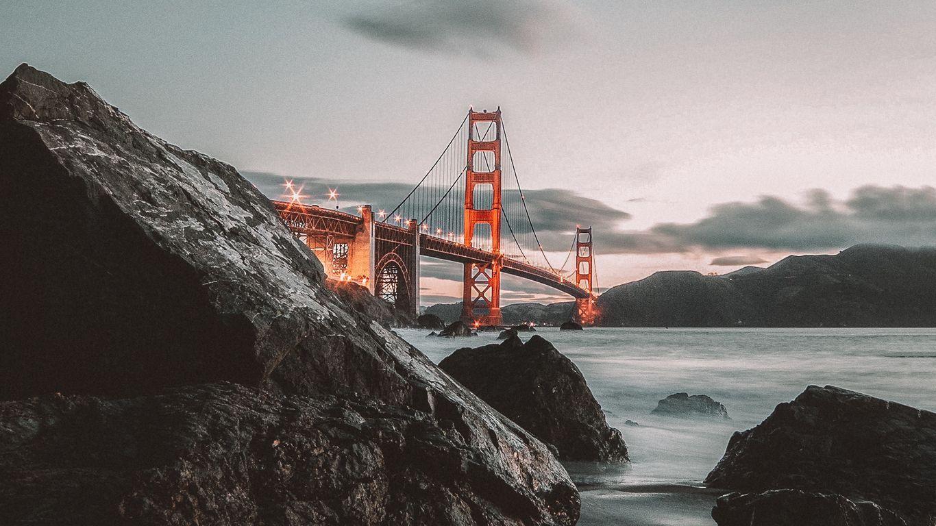 1366x768 Download wallpaper 1366x768 bridge, golden gate, san francisco, usa tablet, laptop HD background