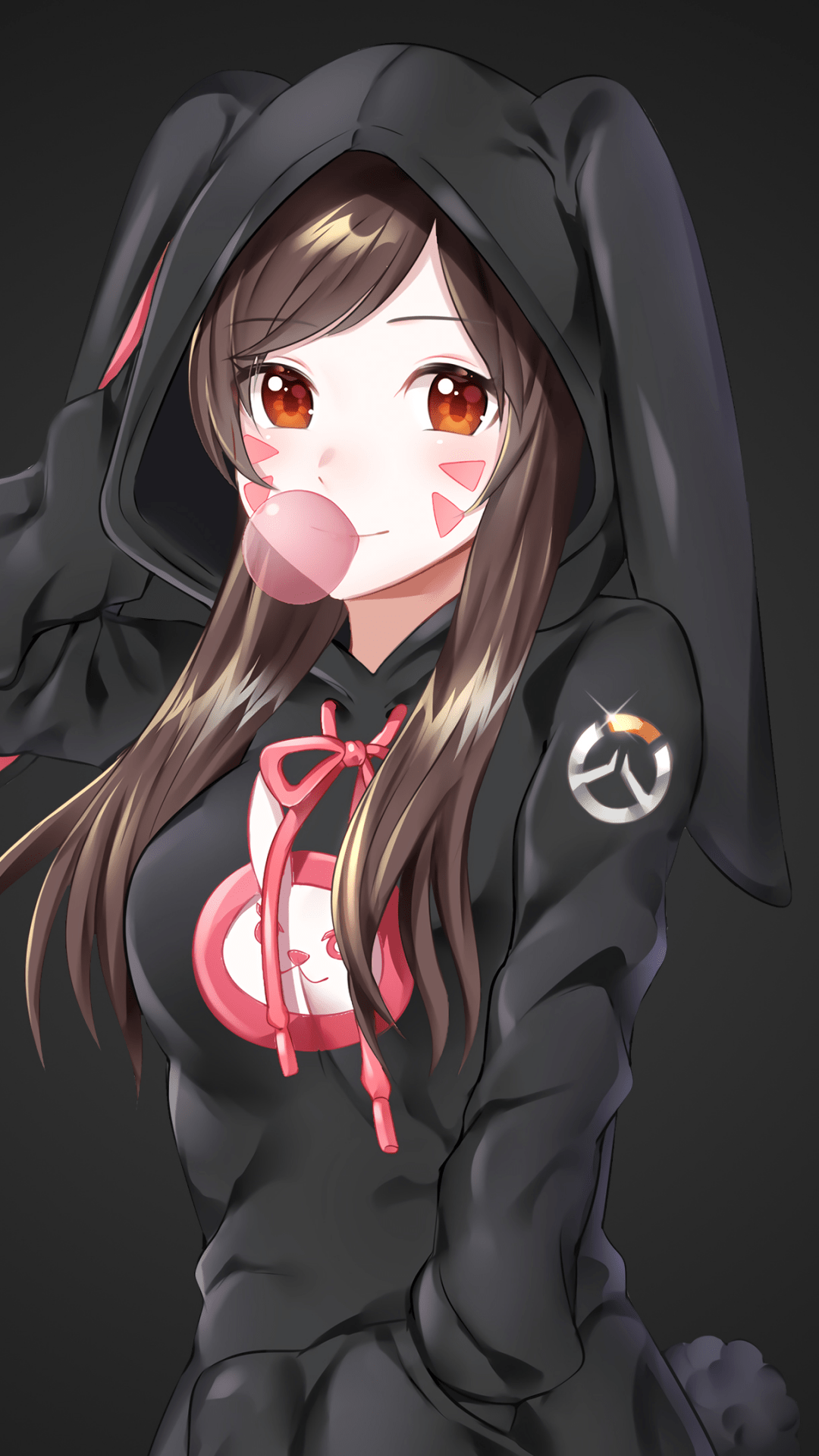 1080x1920 Download 1080x1920 Overwatch, D.va, Bunny Costume, Smiling, Gum