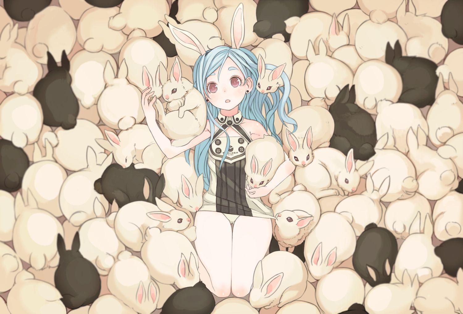 1500x1018 animal elin rabbit ricci tera online. konachan.