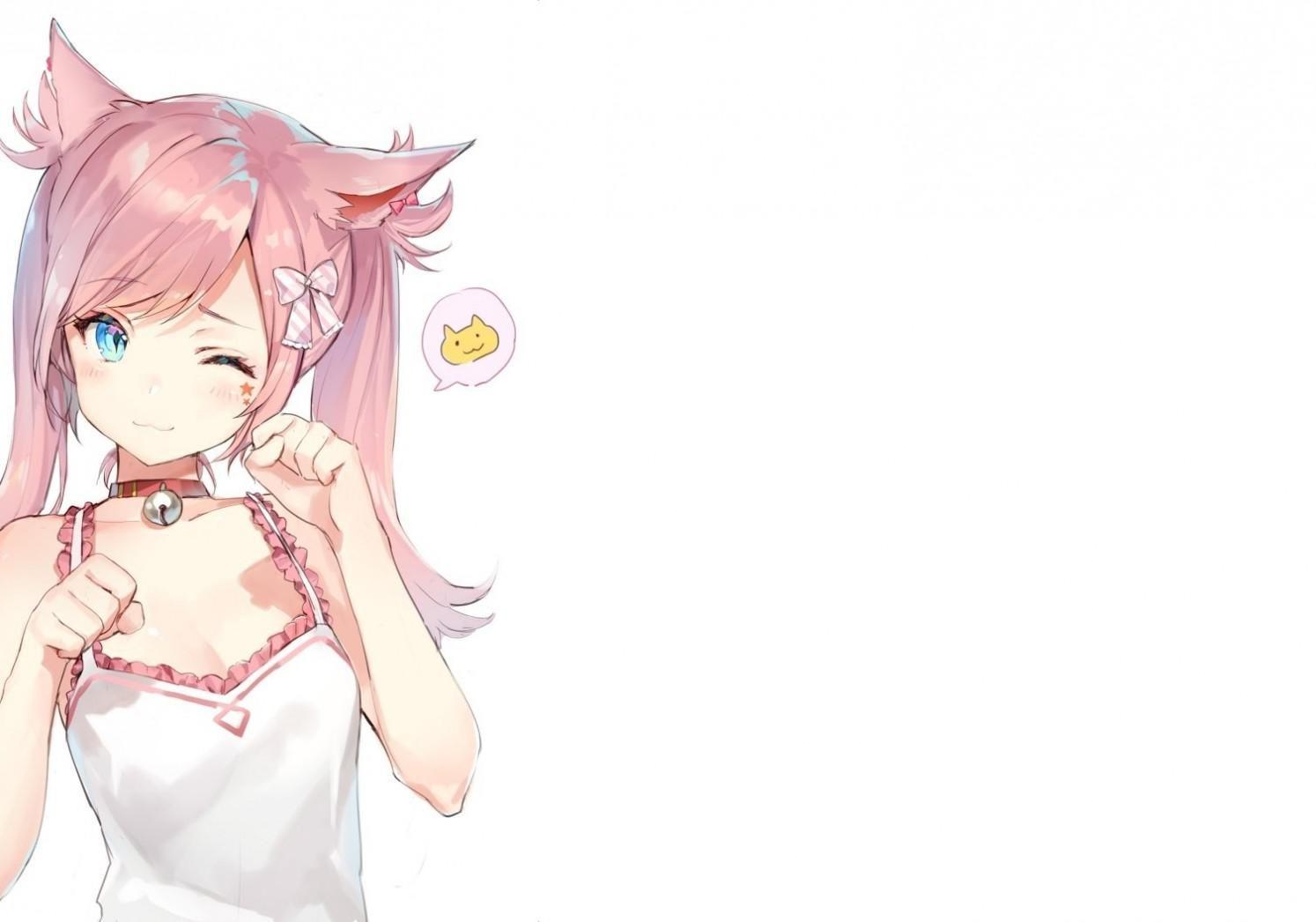1494x1046 Wallpaper anime girls animal ears bunny ears white hair
