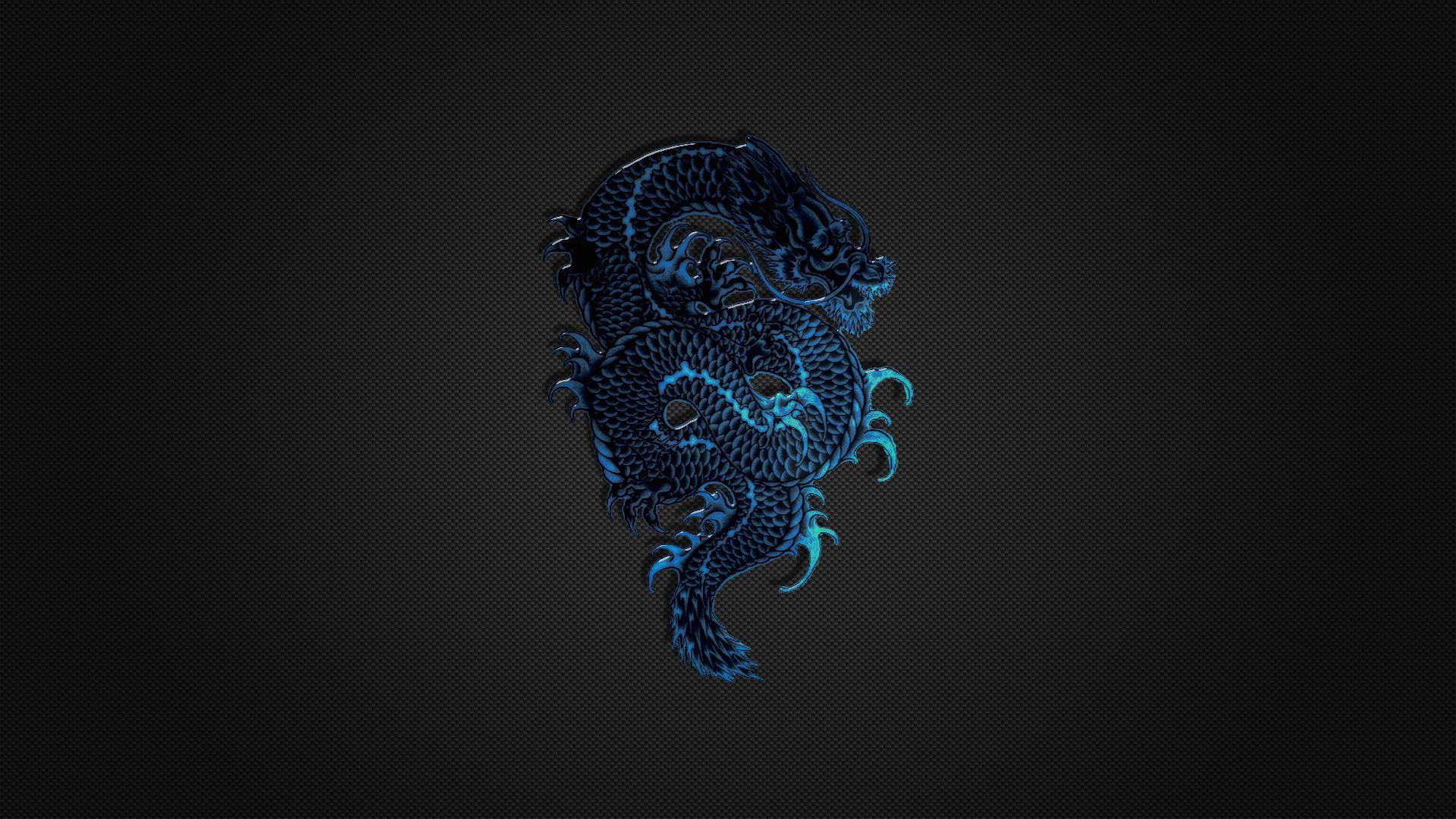 1920x1080 Wallpaper HD 1080p Blue Dragon Logo on Black Wall wallpaper. Best