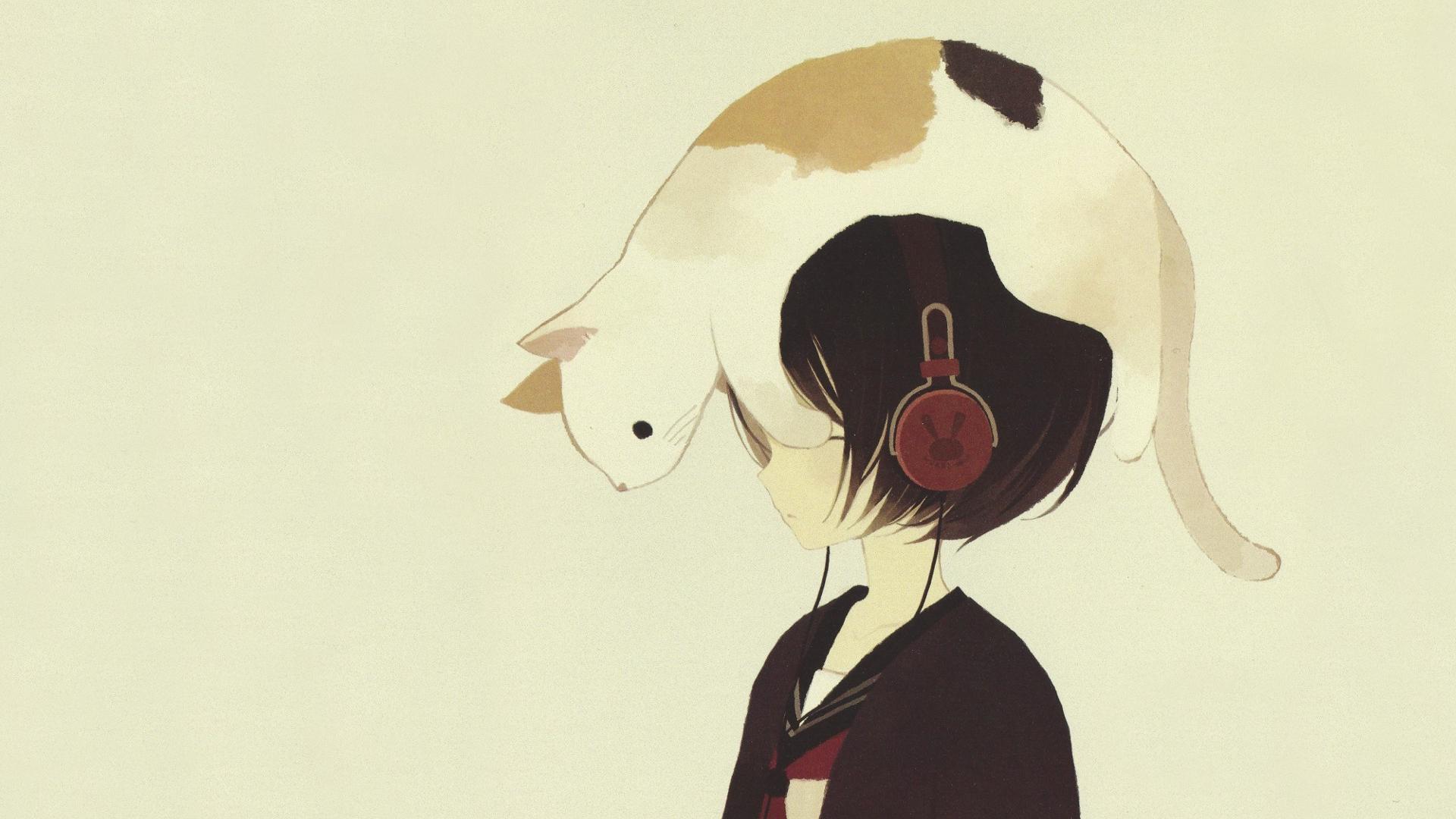 1920x1080 Cat Drawings Wallpaper