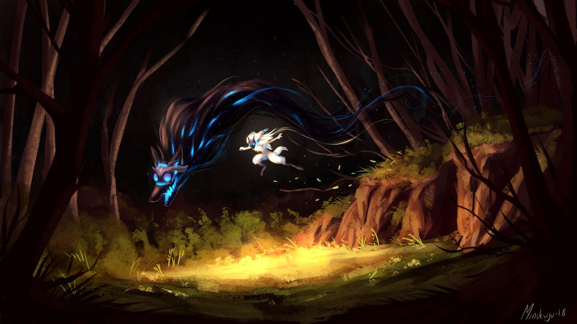 1920x1080 Download wallpaper 1920x1080 creatures, fantastic, art, forest