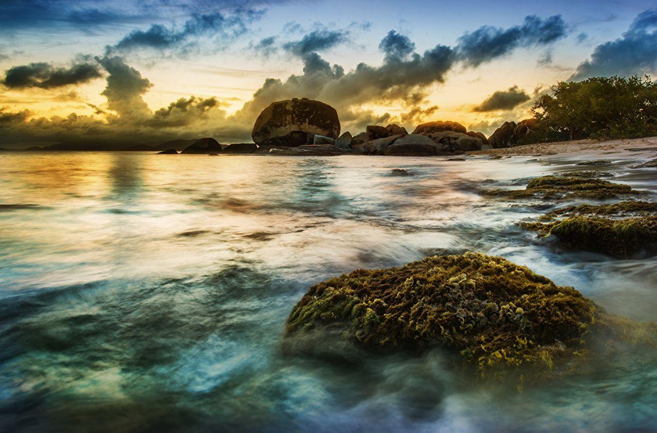 1280x844 Wallpaper Spain Caribbean Sea HDR Nature Scenery Coast Clouds