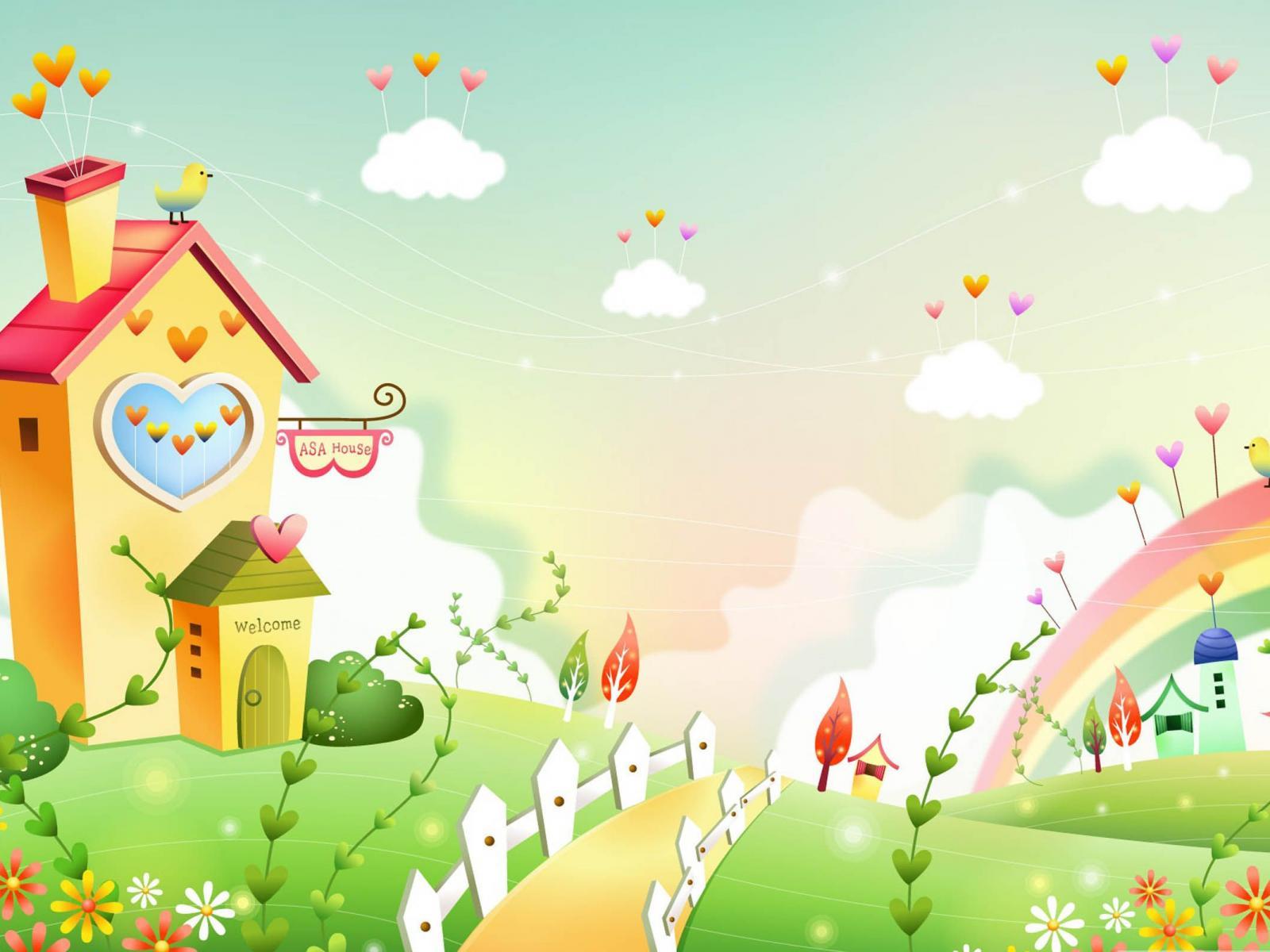 1600x1200 Spring Landscape With Rainbow 01 Abstract desktop wallpaper