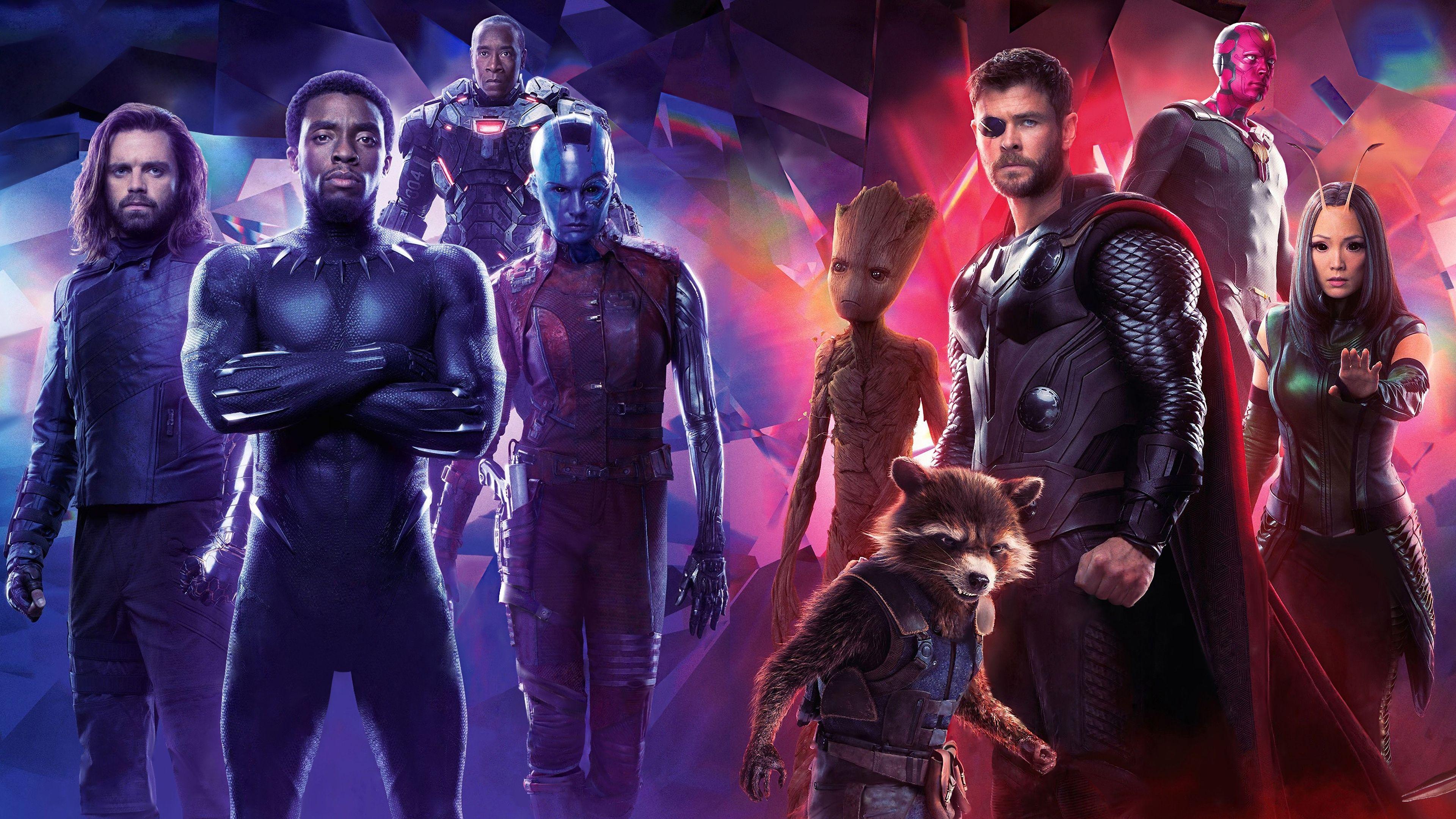 3840x2160 Avengers: Infinity War Black Panther Nebula Winter Soldier War