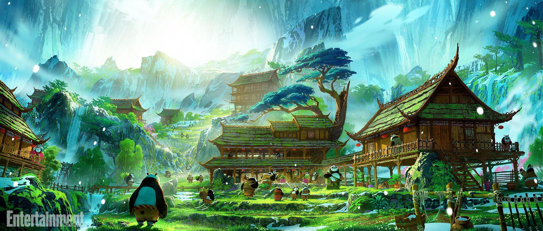 1854x789 Kung Fu Panda 3 exclusive: See concept art and cinemagraphs of panda village